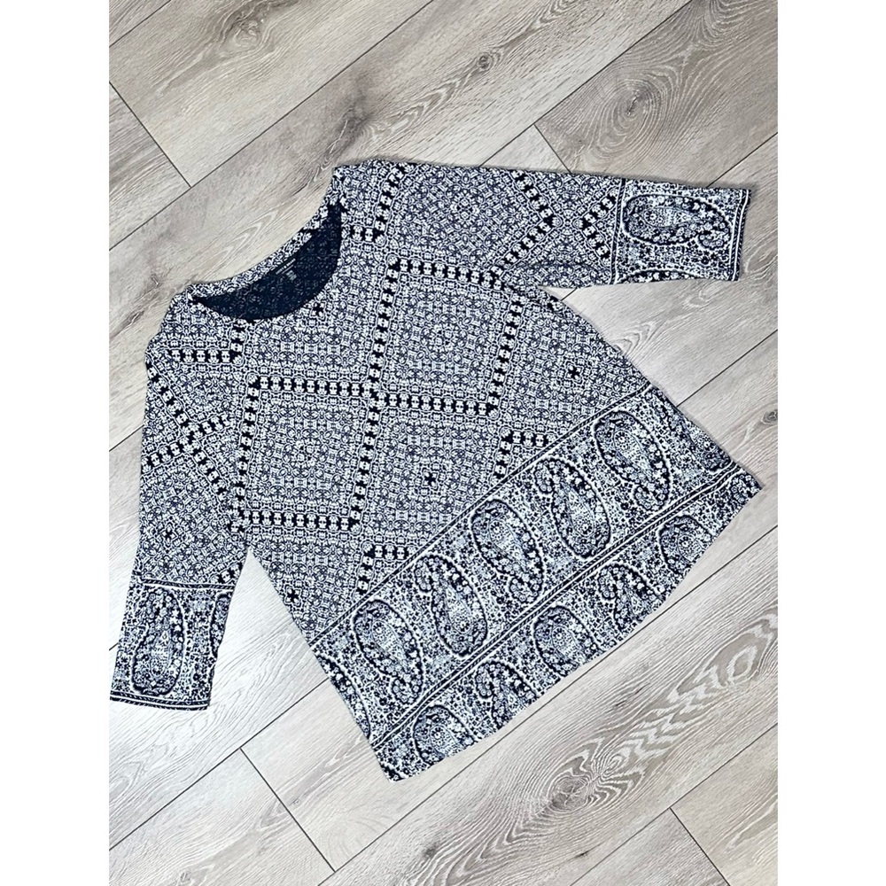 Lucky Brand Paisley 3/4 Sleeve Top